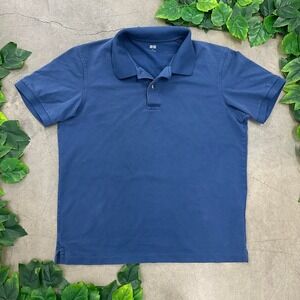 Uniqlo Navy Blue Pique Polo Shirt